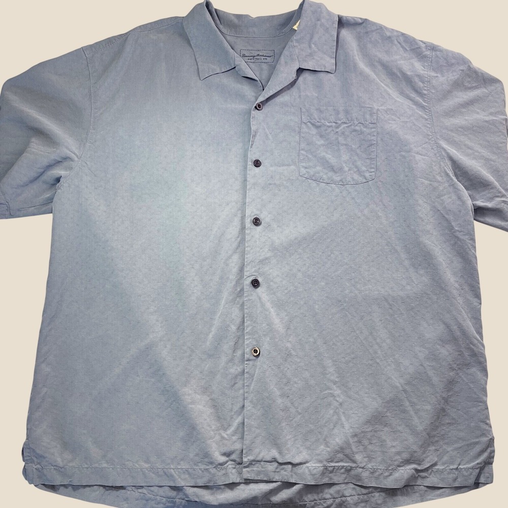 Tommy Bahama Original Fit Mens XXL 100% Silk Short Sleeve Button Down Shirt 596 - Picture 2 of 7